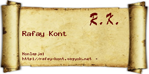 Rafay Kont névjegykártya